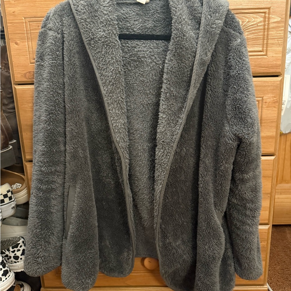 Cozy Gray Teddy Jacket